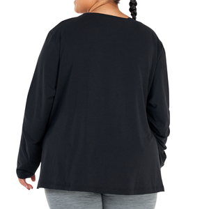 T-shirts de yoga grande taille à manches longues, coupe ample, respirants, extensibles, vêtements de sport pour femmes rondes - Product Image 2