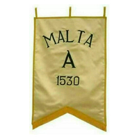 Bannières de station de l'ordre de Malte Regalia maçonnique (B-L-D-R-A) ensemble brodé de 5 nouvelles bannières de maçon de broderie personnalisées