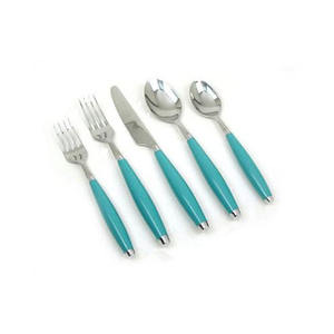 Poignée en résine multicolore cuillère fourchette couteau vaisselle argenterie cadeau de mariage ensemble de couverts en acier inoxydable - Product Image 3