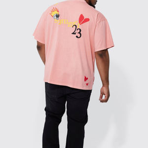 Meilleur prix de gros Logo personnalisé T-Shirt homme surdimensionné en tissu éponge léger 100% coton motif solide pour impression bouffante - Product Image 4