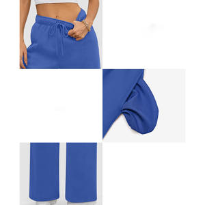 Pantalons de survêtement évasés tendance à la vente chaude pour femmes, tissu de haute qualité, matière douce texturée, pantalons de survêtement évasés pour femmes - Product Image 6