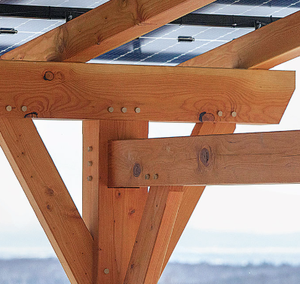 Composants structurels de la pergola solaire rustique à ossature en bois, construction extérieure écologique en bois - Product Image 2