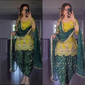 Spécial Dhoti Salwar Readymade, Georgette personnalisable avec impression numérique avec pantalon de style Dhoti, tenue traditionnelle indienne pour femmes - Product Image 2