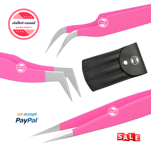 Pince à épiler d'extension de cils en acier inoxydable avec logo personnalisé - Product Image 6