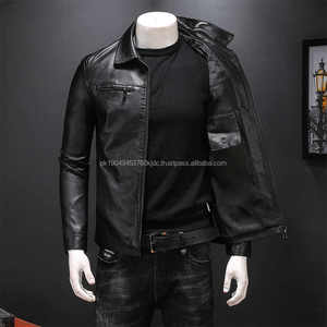 2025 Customized Top Design Men's Genuine <b>Leather</b> Bomber Cafe <b>Jacket</b> High Quality <b>Winter</b> Waseem Impex Custom Design - Product Image 2