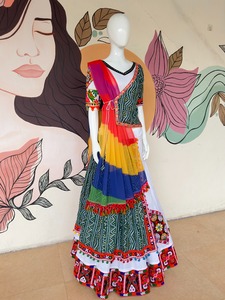 Navarangi lehenga choli ผ้าฝ้ายหนัก lehenga choli ประเพณีอินเดียดู lehenga choli คอลเลกชัน - Product Image 2