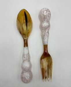 Ensemble de cuillères élégantes en corne de buffle, style rustique et vintage, polies à la main, pour un usage quotidien en cuisine - Product Image 1