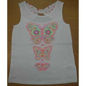 Tops sin Mangas para Niñas, 100% Algodón, Jersey Sencillo, Bordado e Impreso, Servicio OEM, Disponibles en Stock, Hechos en BD - Product Image 1