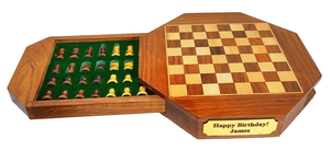 Jeu d'échecs magnétique en bois de Sesham personnalisé plateau de voyage octogonal jeux en bois pour voyager jeu d'échecs en bois facile à transporter - Product Image 4