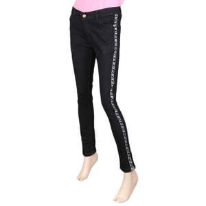 Pantalon en jean pour femme - Noir - Product Image 2
