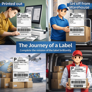 Custom Thermal Oil Proof <b>Waterproof</b> Barcode Shipping <b>Label</b> Roll 4x6 Self Adhesive Waybill Sticker Paper for Logistics Packaging - Product Image 4