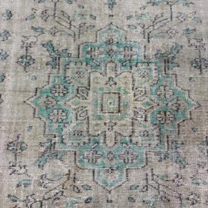 Alfombra Turca Vintage de 5.9x9 pies, Alfombra Oriental Azul de Lana - Product Image 3