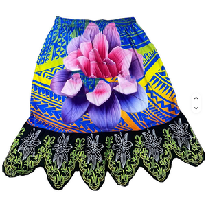 Chuuk Pohnpei ชุดราตรีผ้าเดนิมพิมพ์ลายดิจิตอลแบบลำลองยาวถึงเข่าป้องกันแบคทีเรียกระโปรงสตรี100% โพลีเอสเตอร์ - Product Image 3