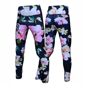 Mallas de Yoga transpirables de secado rápido sublimadas personalizadas, mallas deportivas de compresión para correr para mujer, mallas de Yoga sin costuras de cintura alta - Product Image 4