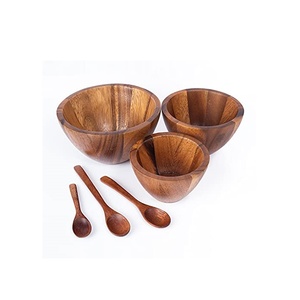 Mini bol en bois ustensiles de cuisine décoration de la maison centre de table rustique en bois mini bol de service à pain fait à la main - Product Image 5