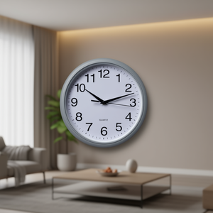 Grey 25.5x4cm Wall <b>Clock</b> 68210 - Product Image 3