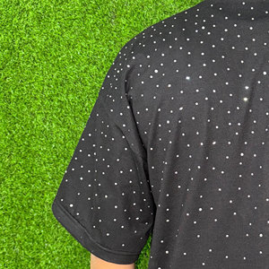 T-shirt en coton 100% pour homme, coupe ample, imprimé, manches courtes, logo personnalisé en strass, vêtements de yoga, fitness, streetwear - Product Image 6