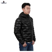 Großhandel Nahtlose Duck Down Hooded Custom Langarm mantel Herren Winter Puffer Daunen jacke für Herren