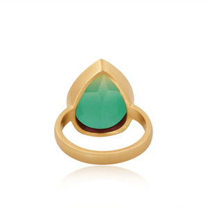 Bio Chrome Diopside Doublet Quartz Gemstone Ring Yellow Gold Plated Fashion Ring Wholesale Brass Ring Jewelry Manufacturer - Product Image 2