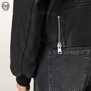 Chaqueta de Cuero Personalizada de Alta Calidad 100% para Mujer con Cuello Alto, Talla Grande, Invierno 2025 Especial - Product Image 5