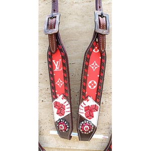 Thiết Kế Mới Chất Lượng Cao Cao Cấp Horse Show Yên Tack Phía Tây Da Headstall Cổ Áo Ngực - Product Image 4