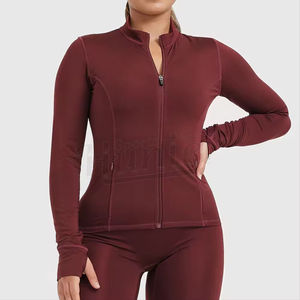 Ropa deportiva para mujer, ropa de entrenamiento, Top corto con cremallera, chaquetas activas con capucha, ropa deportiva, chaquetas para exteriores - Product Image 4