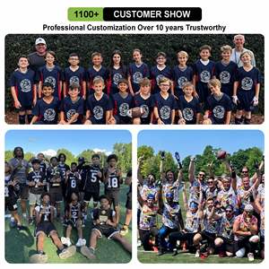 Uniformes de fútbol americano de alta calidad personalizados, conjuntos de tela transpirable de secado rápido 7v7 con impresión personalizada del equipo - Product Image 5