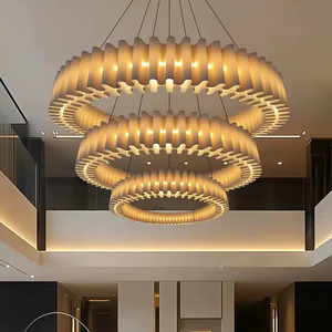 Sang trọng hiện đại đa vòng vải ánh sáng mặt dây chuyền lịch thi đấu cho phòng khách sảnh khách sạn Duplex biệt thự trang trí nội thất đèn chùm - Product Image 1