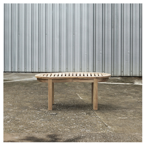 โต๊ะโค้งกลางแจ้งโต๊ะไม้สักสำหรับสวนบ้านเฟอร์นิเจอร์โต๊ะกาแฟไตผลิตในประเทศอินโดนีเซียะ - Product Image 3