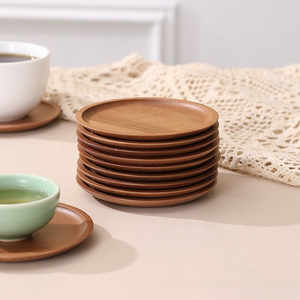 Juego de Posavasos de Bambú Clásico, Ecológico, Personalizable, Portavasos, Alfombrilla de Aislamiento Térmico, Exhibidor - Product Image 3