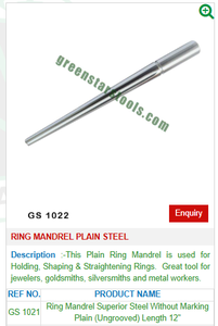 GS 1021 <b>Plain</b> Steel <b>Ring</b> Mandrel Essential Jewelry Tool for Crafting <b>Ring</b> Sizers for Jewelry Tools and Equipment - Product Image 2