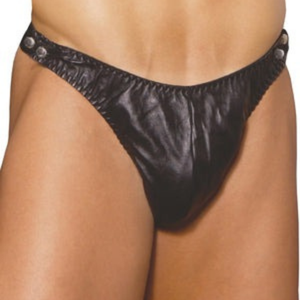 Sous-vêtements en similicuir noir à boucle arrière en cuir, taille unique, vêtements de club fétichistes - Product Image 6