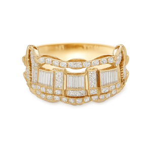 Anillo de Número con Incrustaciones de Moissanita en Plata de Ley 925, Joyería de Lujo Estilo Hip Hop, Unisex, Chapado en Oro Rosa/Amarillo/Blanco, Engaste de Garras - Product Image 1