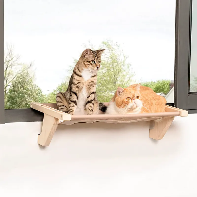 Customizable Cordless Cat Window Lock Hammock Bed for Winter and Summer No Suction No Drilling Cat Perches Holds Up to 40lbs