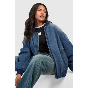 Nouvelle veste en jean de style personnalisé 2024 veste à manches longues pour femmes veste de bombardier en jean pour femmes de printemps conception entretenue OEM pour femmes - Product Image 3
