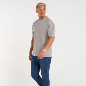 Ropa para hombre, camiseta personalizada con hombros caídos, estampado 100% algodón, camiseta en blanco Essentials de peso pesado, Blanc - Product Image 2