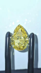 Diamant de laboratoire de 10 carats, taille poire, jaune vif fantaisie, certifié IGI, clarté VVS2, polissage excellent, diamant CVD en vrac pour - Product Image 6