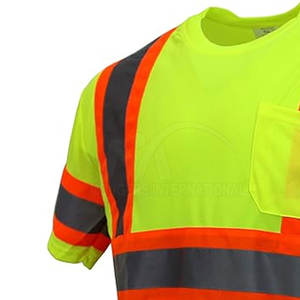 T-shirts pour hommes en polyester de haute qualité et élégants, respirants, certifiés CE, vêtements de travail haute visibilité, fabriqués au Pakistan MONGERS - Product Image 3