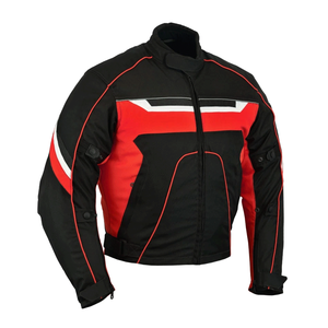 Chaqueta textil de Cordura de invierno a prueba de viento blindada CE para hombre para motociclismo, motorista, turismo, impermeable, Negro, Rojo - Product Image 5