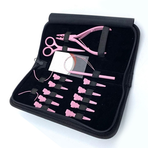 Kit complet de pinces à extensions de cheveux en acier inoxydable de qualité supérieure, personnalisable avec logo, pour usage commercial - Product Image 2