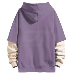 Haute qualité Street Wear bas quantité minimale de commande hommes coupe ample sweats à capuche basique coton mélangé coupe ample sweats à capuche pour hommes - Product Image 2