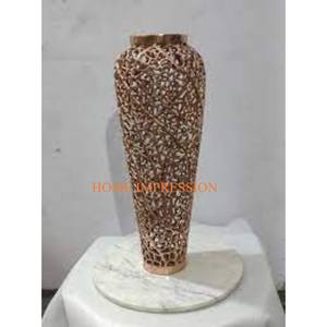 Vases et pots à fleurs en laiton poli or en métal de qualité de luxe Vases de table classiques de luxe pour le jardin - Product Image 3