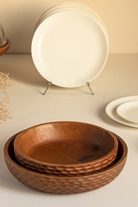 Factory Supplier Gold & Brown Wooden <b>Bowls</b> <b>Serving</b> <b>Bowl</b> with Lid Print <b>Christmas</b> Space - Product Image 5