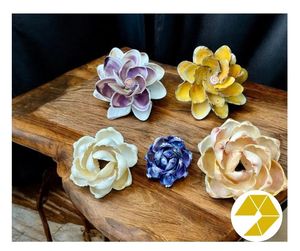 Flor de concha marina única, decoración costera para el hogar, flor de concha marina hecha a mano, regalo de boda para playa, recuerdo de verano Natural, elegancia costera - Product Image 4