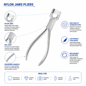 Nylon Jaw Pliers Jewelry Making Tool Non Scratch Flat Nose Pliers <b>Soft</b> Jaw <b>Wire</b> Wrapping Tool Steel Grip - Product Image 2