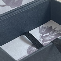 Boîte photo en lin avec logo personnalisé, laminage mat et gaufrage, taille personnalisée faite à la main