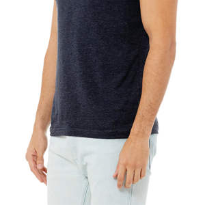 T-shirt CVC unisexe marine chiné: 52% Airlume coton peigné, 48% Poly Blend - Product Image 5