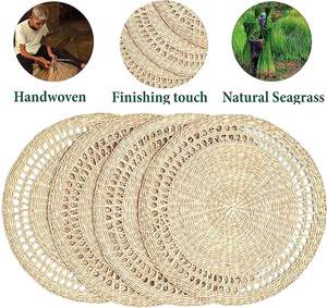 Round Seagrass Woven Placemats for Dining Table Boho Rattan Woven Placemats for Kitchen Parties Thanksgiving Decor From Vietnam - Product Image 3