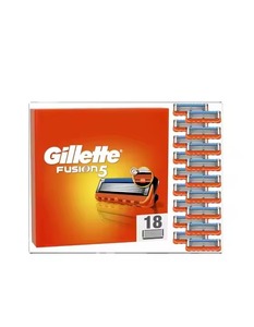Gillette Fusion 5 Razor <strong>Blades</strong>, <strong>18</strong> Replacement <strong>Blades</strong> for Men's Wet Razors with 5 <strong>Blades</strong>