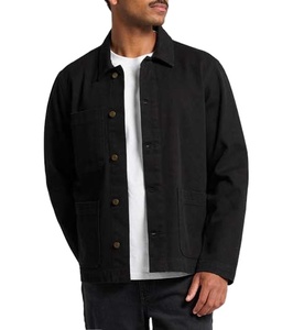 Chaqueta de Trabajo Vintage para Hombre, Color Negro, Cuello Alto, Bordada, con Cremallera, Estilo Casual Urbano, Ligera, para Uso en Exteriores - Product Image 6